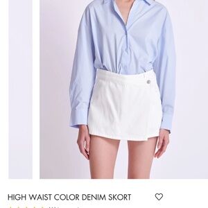 English Factory White Denim Skort NWT